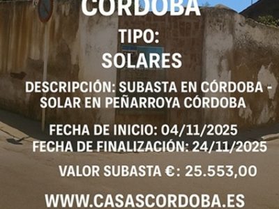 Subasta en Córdoba - Solar en Peñarroya Córdoba