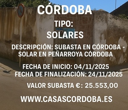 Subasta en Córdoba - Solar en Peñarroya Córdoba